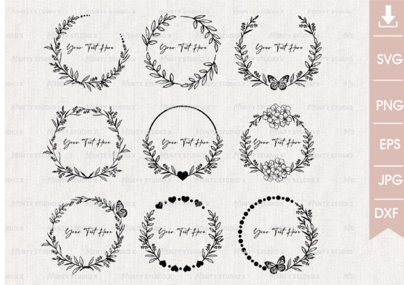 9 Set of Floral Wreath