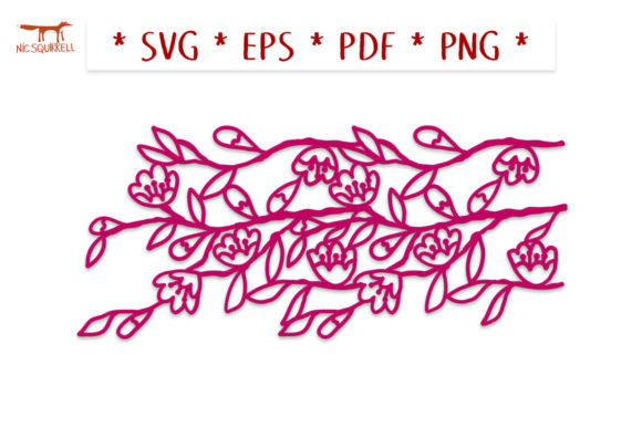 Branches and Blossom Border SVG Cut File