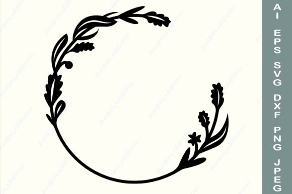 Circle Floral Frame, Flower Wreath