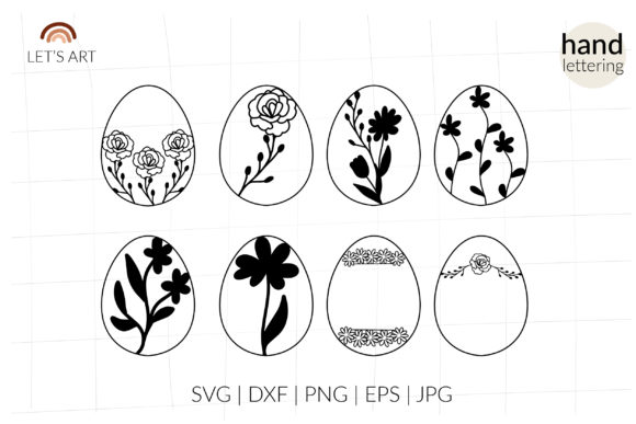 Easter Eggs SVG, Easter Floral Decor