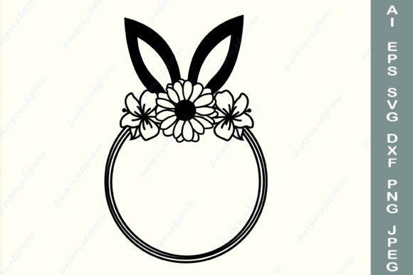 Easter Wreath Floral Bunny Frame