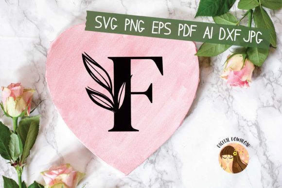 F - Floral Letter Design SVG