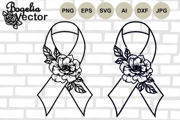 Floral Breast Cancer Ribbon Bundle
