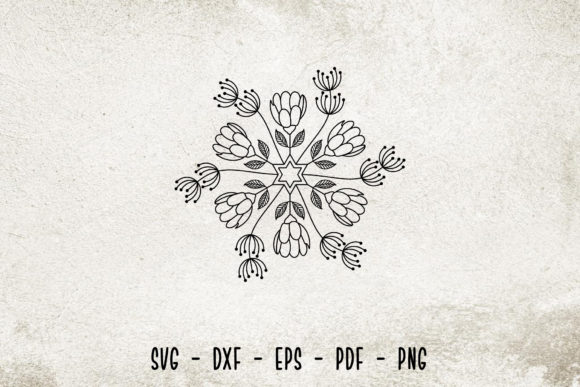 Floral Christmas Snowflake SVG