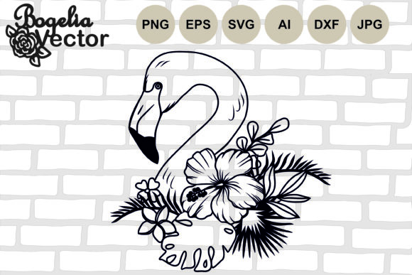 Floral Flamingo Face