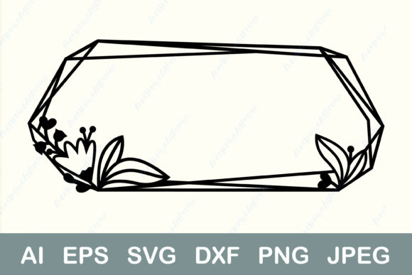 Floral Rectangle Frame SVG Border