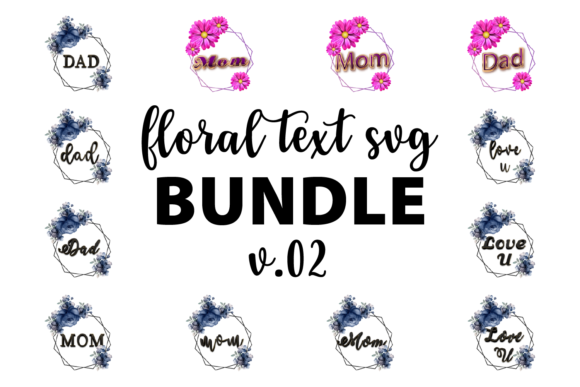 Floral Text Craft SVG Bundle
