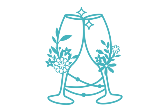 Floral Wedding Glasses