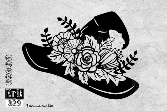 Floral Witch Hat SVG Decal