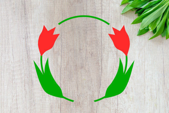 Flower Wreath SVG: Tulips in a Delicate Circle