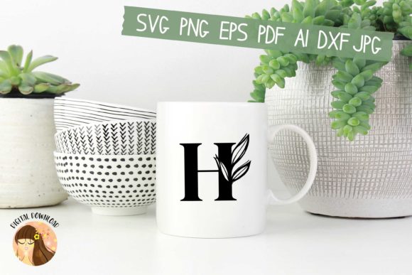 H - Floral Letter Design SVG