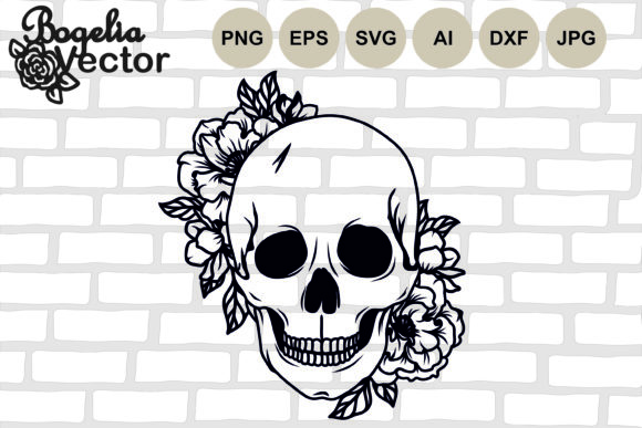 Halloween Floral Skull