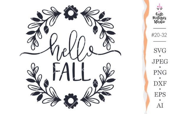 Hello Fall SVG Cricut Cut File PNG