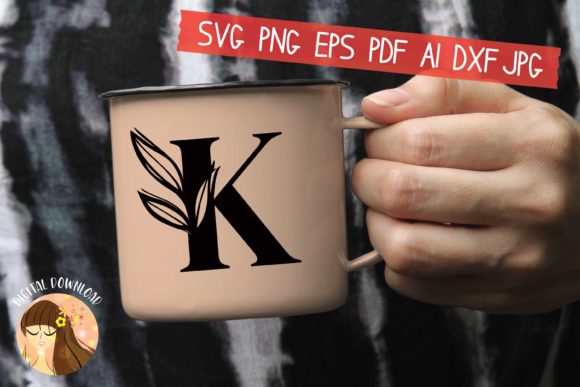 K - Floral Letter Design