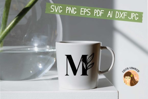 M - Floral Letter Design Svg Eps Pdf