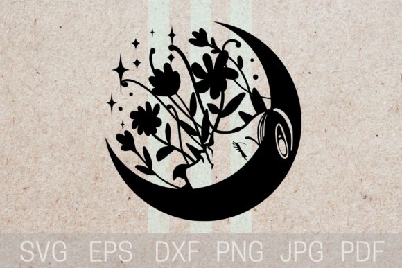 Moon Flower SVG, Wildflower Moon SVG