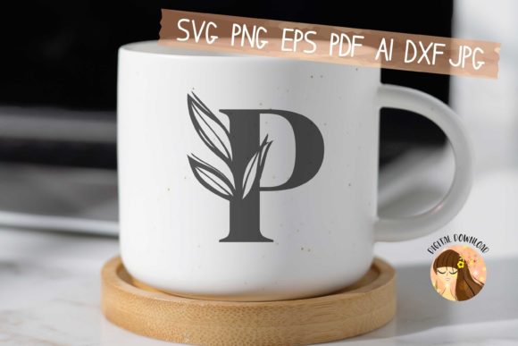 P - Floral Letter Design