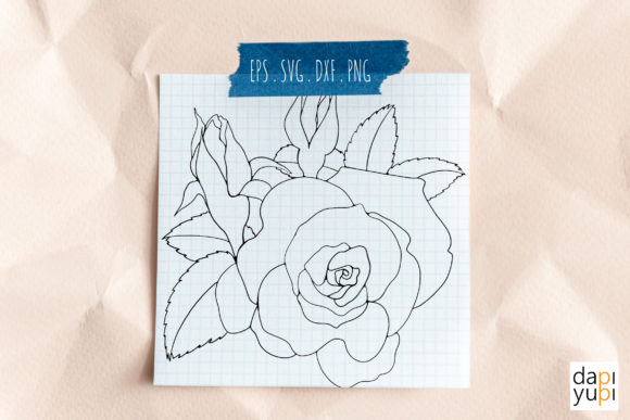 Rose Line Art Floral Line Art SVG