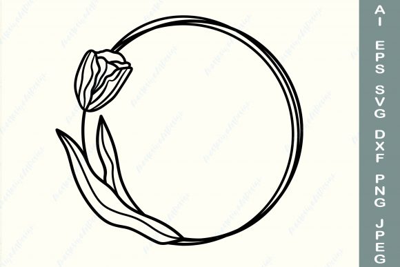 Tulip Wreath, Floral Border