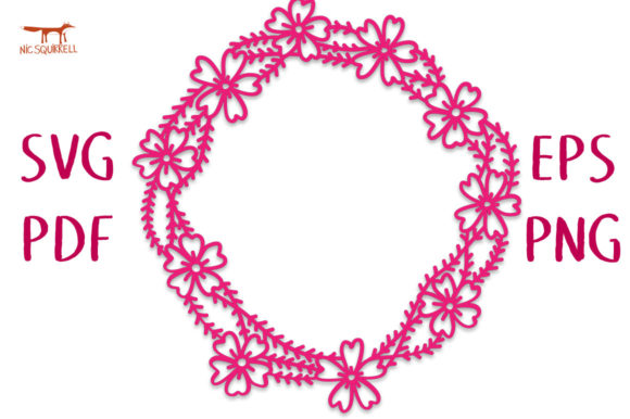Wild Roses Wreath Circle Frame SVG Cut